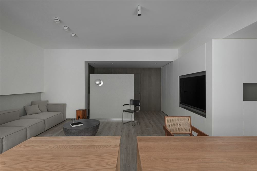 {地域}室内装修创泰逸然居98平方米三居-现代极简风格室内设计家装案例